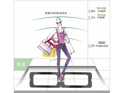 服装店地埋式防盗器 隐蔽形服装店防盗器图2