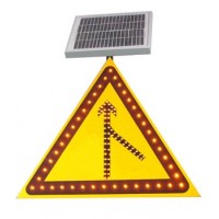 骧虎交通标志 太阳能分流标志牌报价 三角形发光标志牌