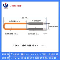 U型硅钼棒高温1700电炉二硅化钼加热棒mosi