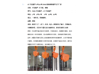 VT手拉葫芦5吨10吨TOYO国标倒链葫芦生产厂家图1